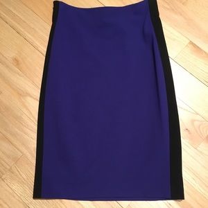 DVF Royal Blue and Black Pencil Skirt. Size 4.